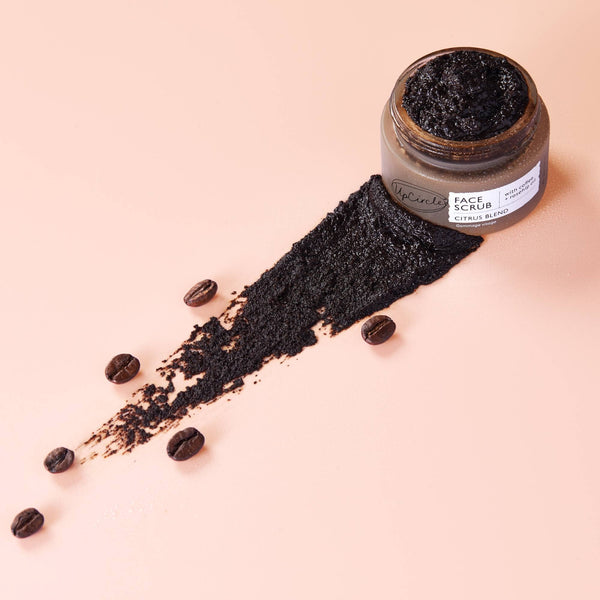 Coffee + Rosehip Citrus Face Scrub, Vegan Eco Spa Exfoliator: 100ml