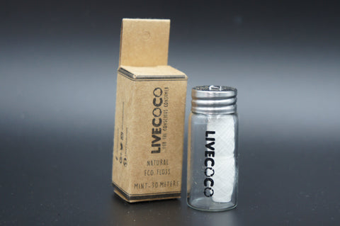LiveCoco Natural Eco Floss Glass Jar