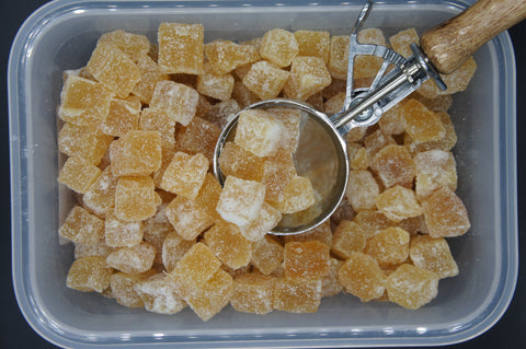 Ginger crystallised and caster sugar per 100g BBE: FEB 24